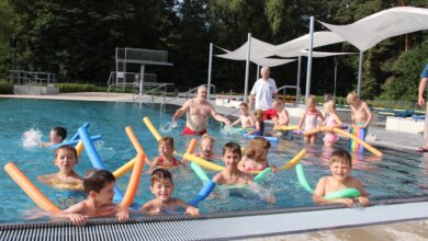Bernau bei Berlin, Kitaschwimmen, Freibad Waldfrieden, Sommer, Kita, Ferien, Barnim,