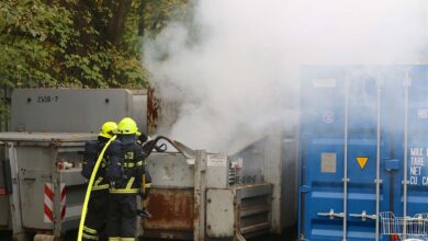 Bernau: Container-Brand in der Bahnhofspassage