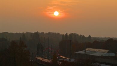 Sonnenuntergang über Bernau bei Berlin