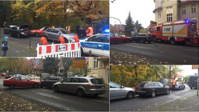 Verkehr Bernau: Unfall auf der August-Bebel-Strasse - 4 Fahrzeuge