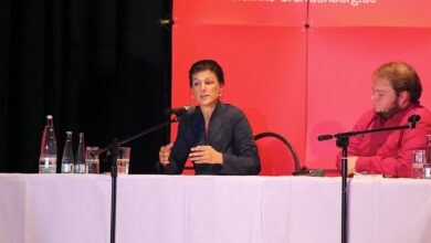 Sahra Wagenknecht in der Stadthalle Bernau