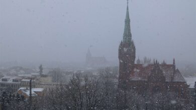 Bernau: Dicke Schneeflocken über unserer Stadt