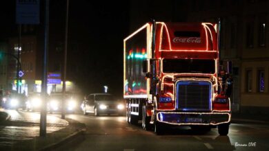 Gute Nacht mit einer Fahrt im Coca Cola Weihnachtstruck
