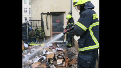 Bernau: Restablöschung in der August-Bebel-Strasse