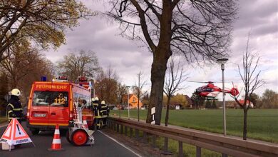 Bernau: Unfall auf der Bernauer Chaussee B2