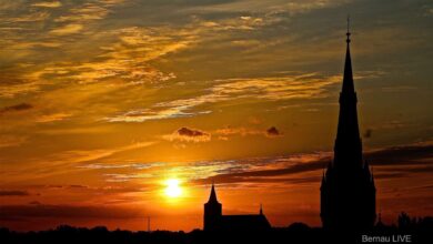 Sonnenuntergang Bernau - Kirche