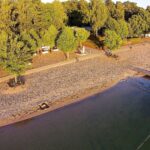 Das (Strandbad) und der Große Wukensee heute Abend beim RBB (TV) 12 Bernau - Freibad Wukensee - Strand - Luftaufnahme