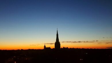 Sonnenuntergang vor unserem Büro in Bernau