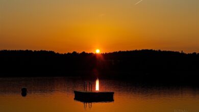 Sonnenuntergang am Strandbad Wukensee in Biesenthal