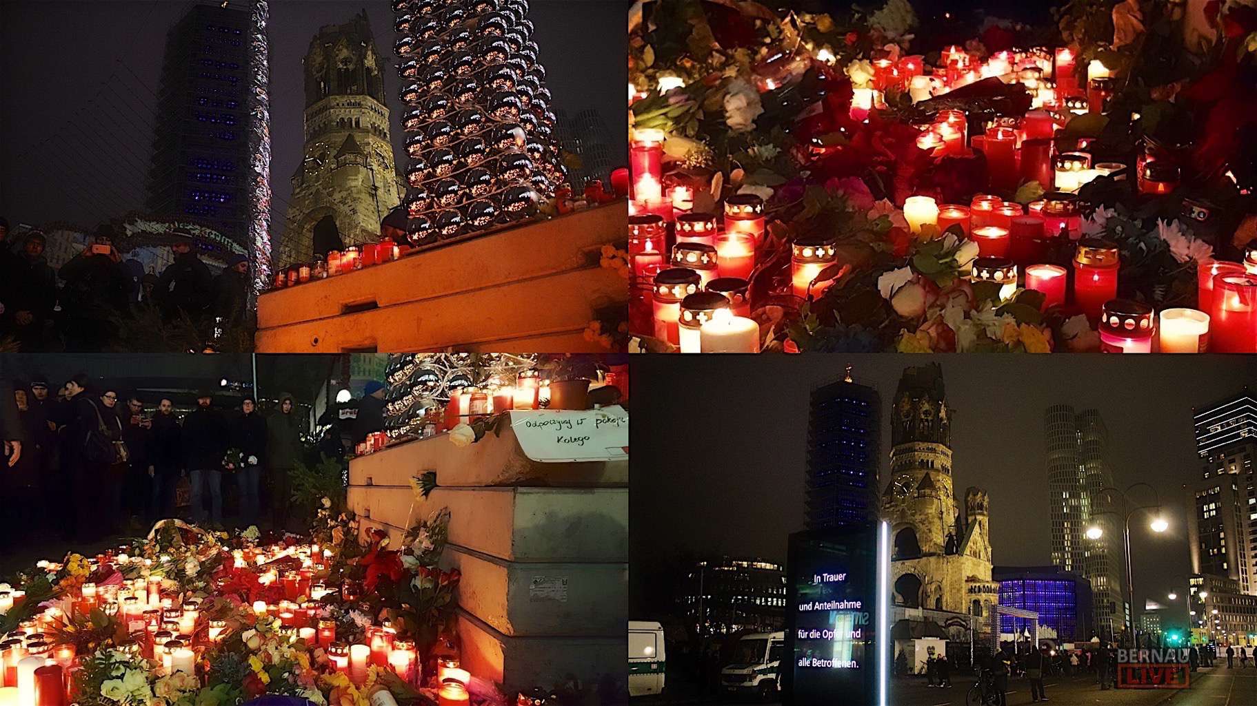 Stille, Blumen, Kerzen – Berlin gedenkt den Opfern des Anschlages 7 Berlin: Fast genau 24 Stunden ist es nun her als ein LKW in den Weihnachtsmarkt an der Gedächtniskirche raste und für Angst und Schrecken sorgte.