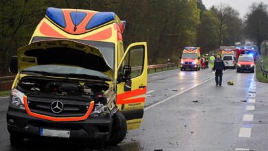 Bernau: Unfall mit Beteiligung eines RTW in der Wandlitzer Chaussee