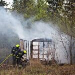 Bernau: Brand eines Bauwagens löste Feuerwehr-Großeinsatz aus