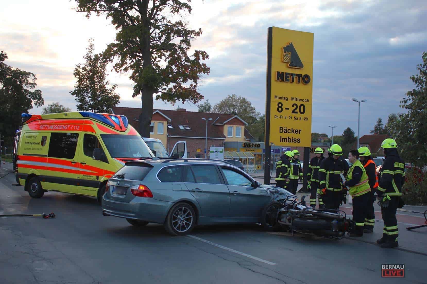 Bernau: Schwerer Motorradunfall in Schönow
