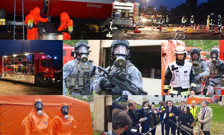 Gefahrgut-Übung der Feuerwehr & Antiterror-Übung - Biowaffenangriff