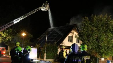 Feuerwehr-Großeinsatz in Basdorf - Feuer in einem EFH