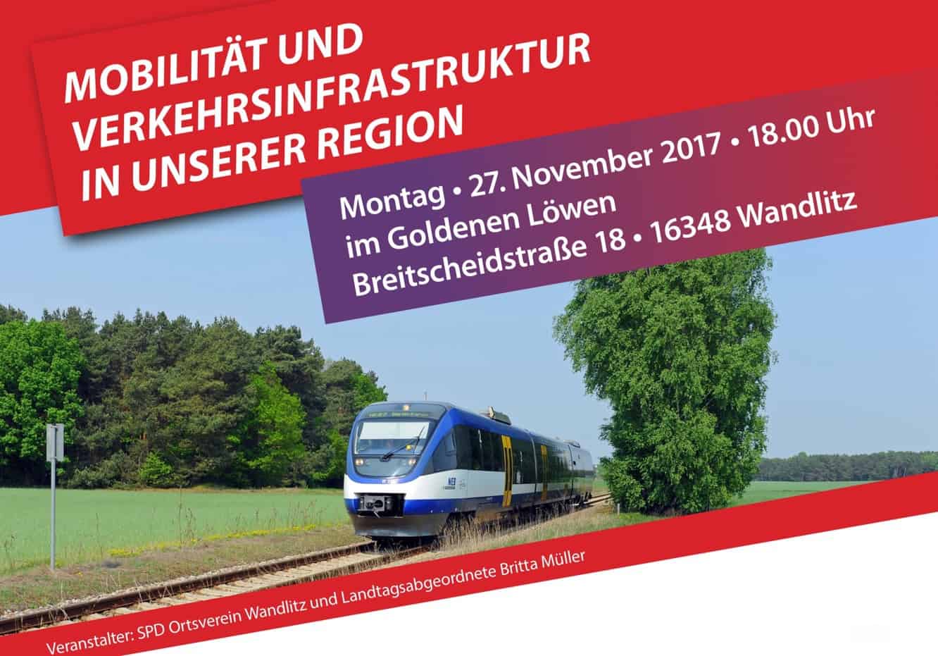 Wandlitz: Verkehrsinfrastruktur der Region - Infoabend mit Ministerin Schneider