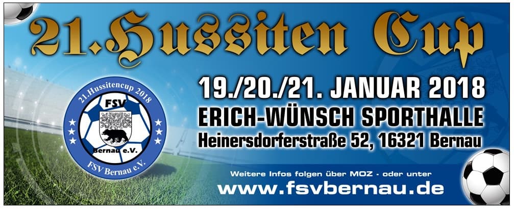 Willkommen beim 21. Hussiten Cup in Bernau vom 19.-21. Januar 2018