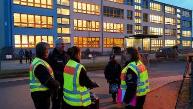 Für einen sicheren Schulweg - Fahrradkontrolle der Polizei in Bernau