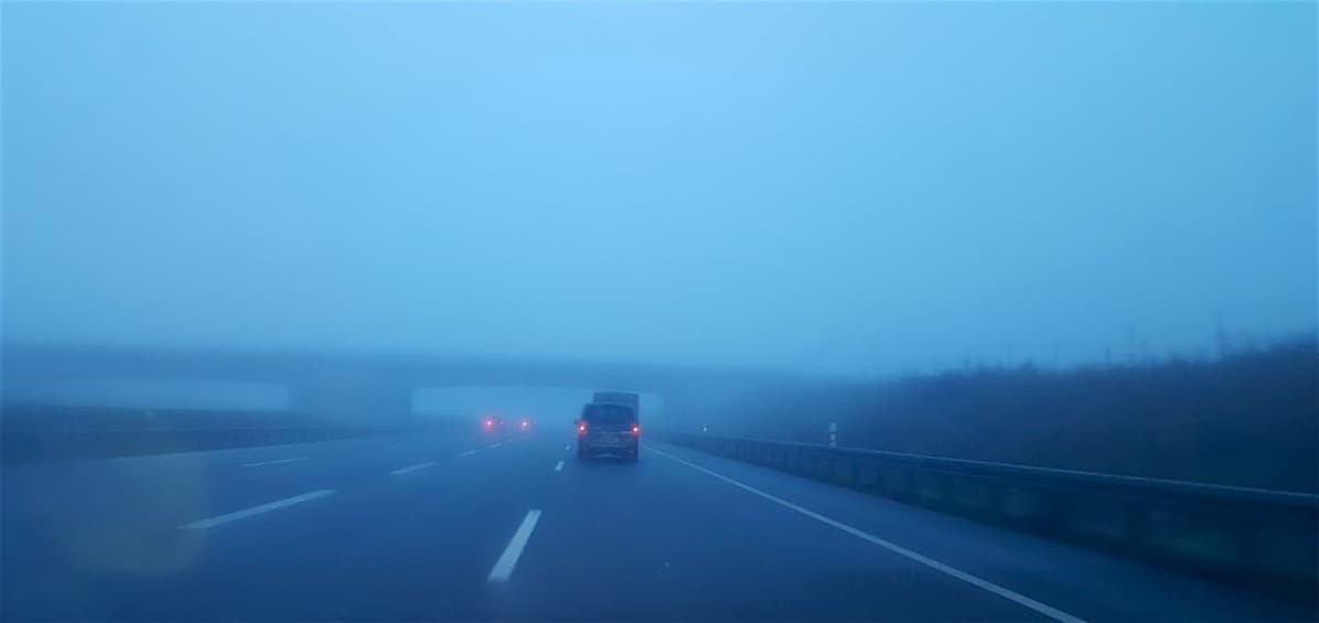 Dichter Nebel heute Morgen auch auf den Autobahnen