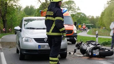 Motorradfahrer bei einem Unfall in Bernau schwerst verletzt
