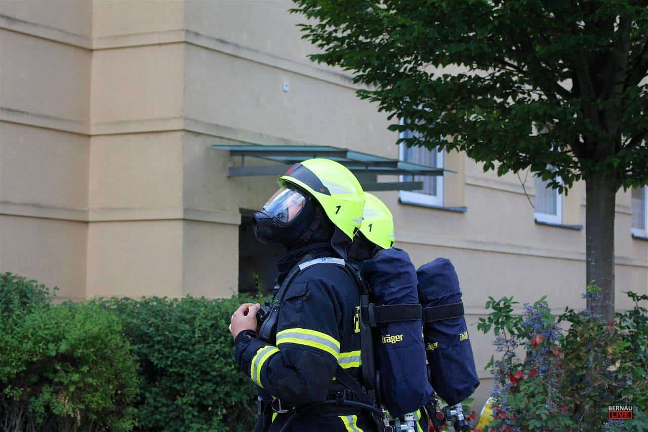 Großeinsatz der Feuerwehr in der Innenstadt von Bernau