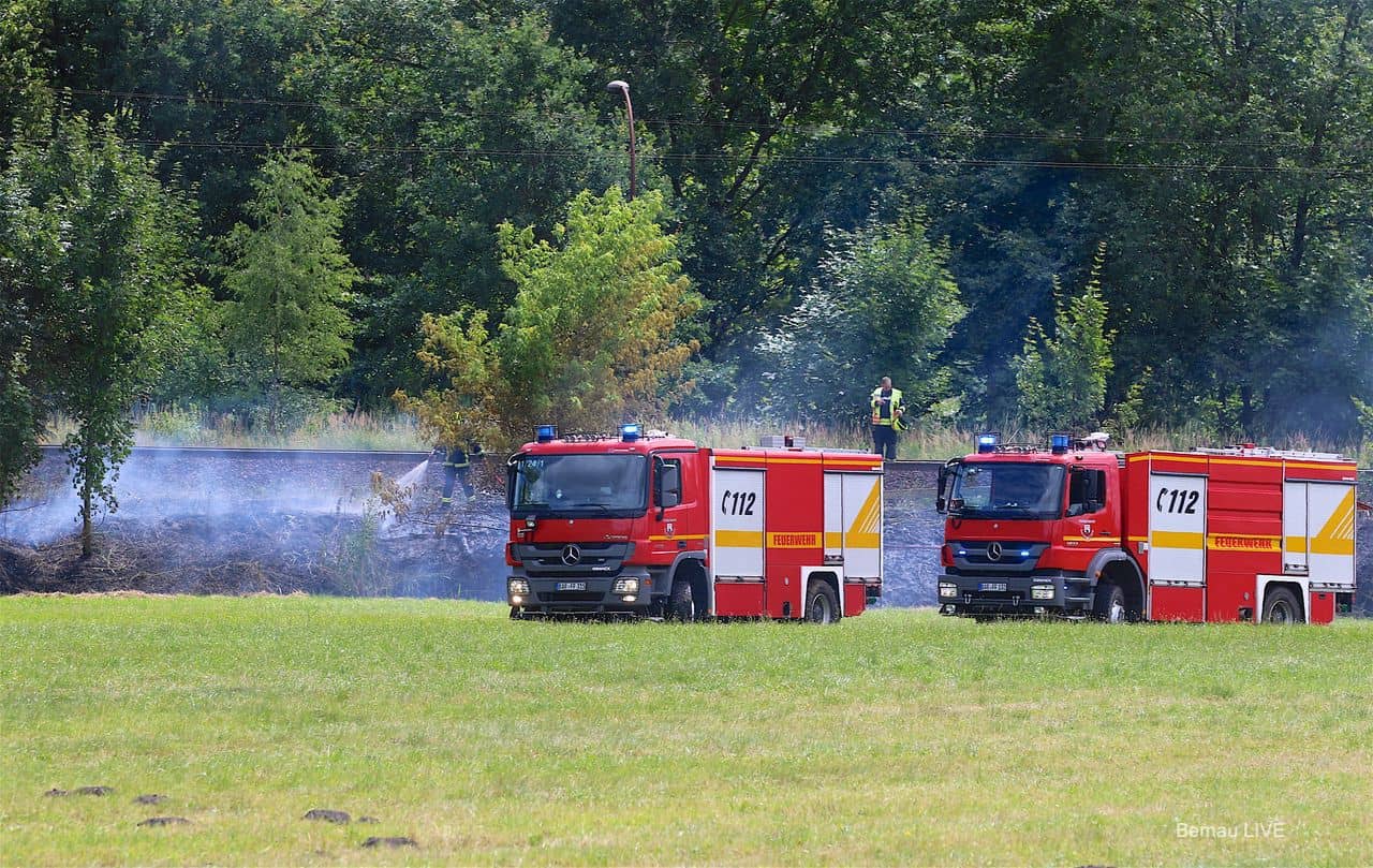 Bernau - Barnim -Feuerwehr - Böschungsbrände halten Bernauer Feuerwehren in Atem