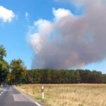 Fichtenwalde: Waldbrand gelöscht - Feuerwehren aus Barnim wohlbehalten zurück 16 Noch immer brennt es nahe Fichtenwalde - A10/A9 weiterhin gesperrt