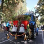 Bunt geschmückte Wagen beim Erntefest in Grüntal / Sydower Fließ 43 Bernau LIVE