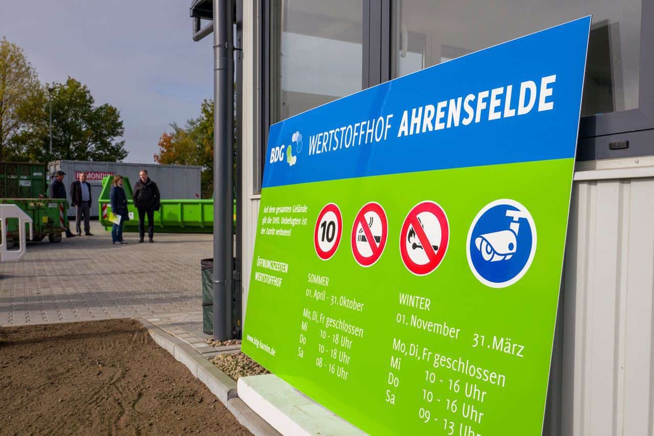 In Ahrensfelde wurde am Donnerstag ein neuer Wertstoffhof eröffnet