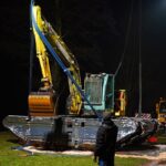 Große Rettungsaktion zur Bergung des Schwimmbaggers aus dem Wandlitzsee 44 Bernau LIVE