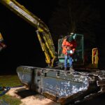 Große Rettungsaktion zur Bergung des Schwimmbaggers aus dem Wandlitzsee 47 Bernau LIVE