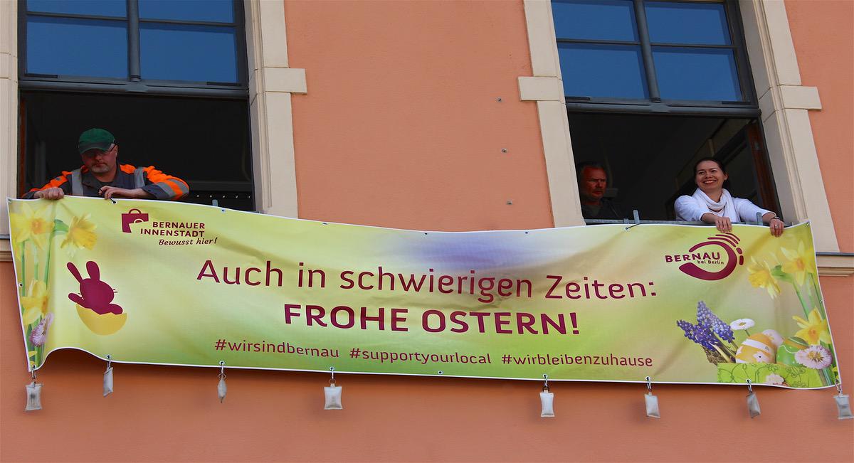 Banner der Stadt Bernau bei Berlin wünschen 30 Mal Frohe Ostern 4 Bernau LIVE