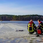 Feuerwehrübung zur Eisrettung am Wukensee in Biesenthal 61 Bernau LIVE