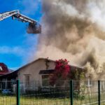 Großeinsatz der Feuerwehren Bernau in Schönow 6 Brand