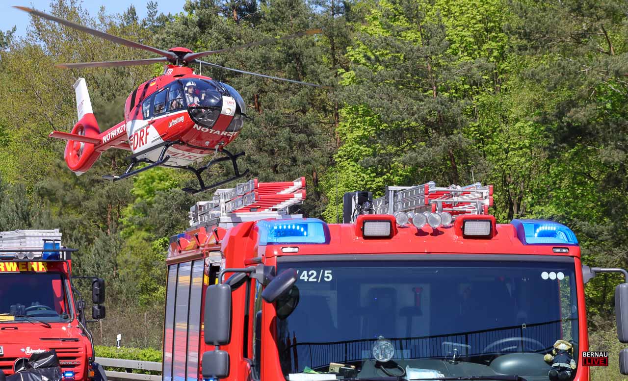 Update Unfall A11 Bernau - Wandlitz - mehrere Stunden Vollsperrung