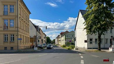 Bernau: Bauarbeiten in der August-Bebel-Straße / Ecke Eberswalder Straße
