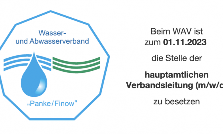 Verbandsleitung (m/w/d) - Wasser- und Abwasserverband „Panke/Finow“ Bernau