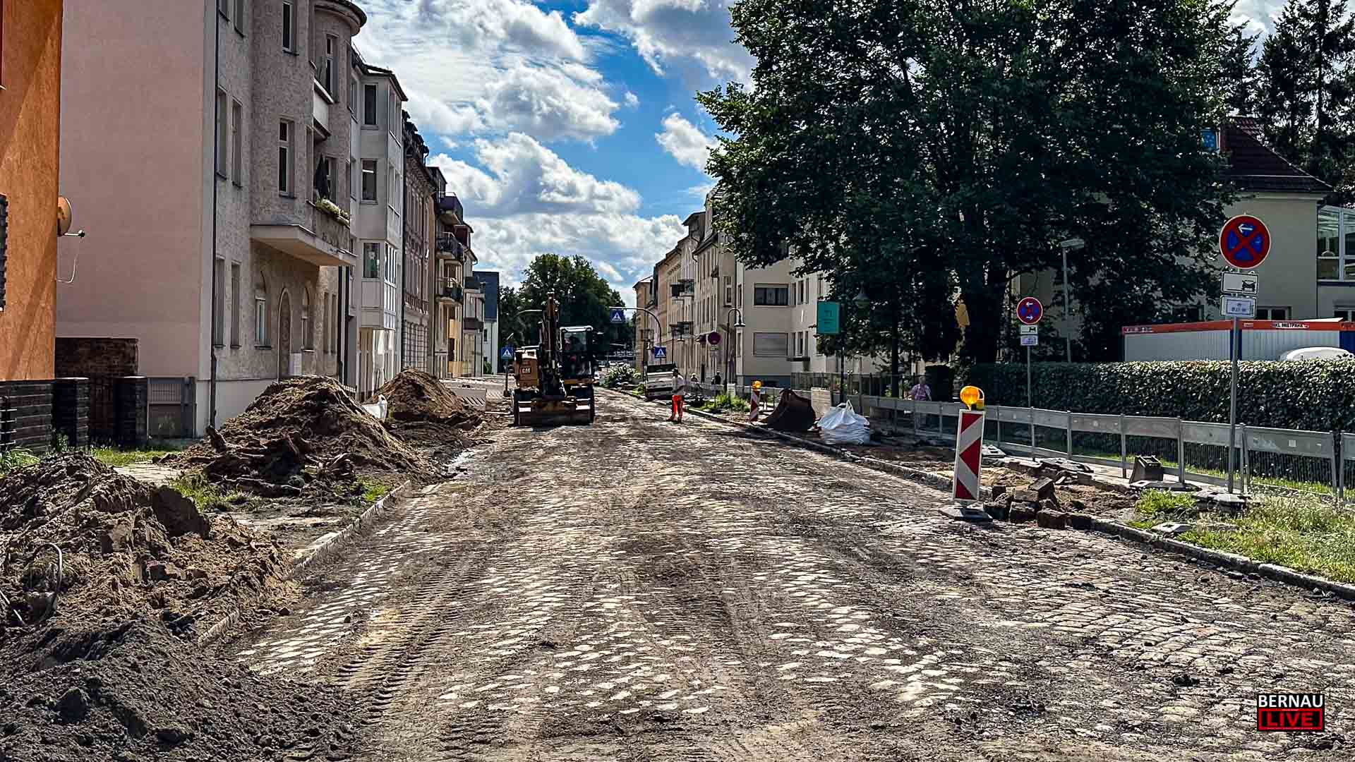 Bernau: Kopfsteinpflaster in der August-Bebel-Straße - ein wenig Nostalgie
