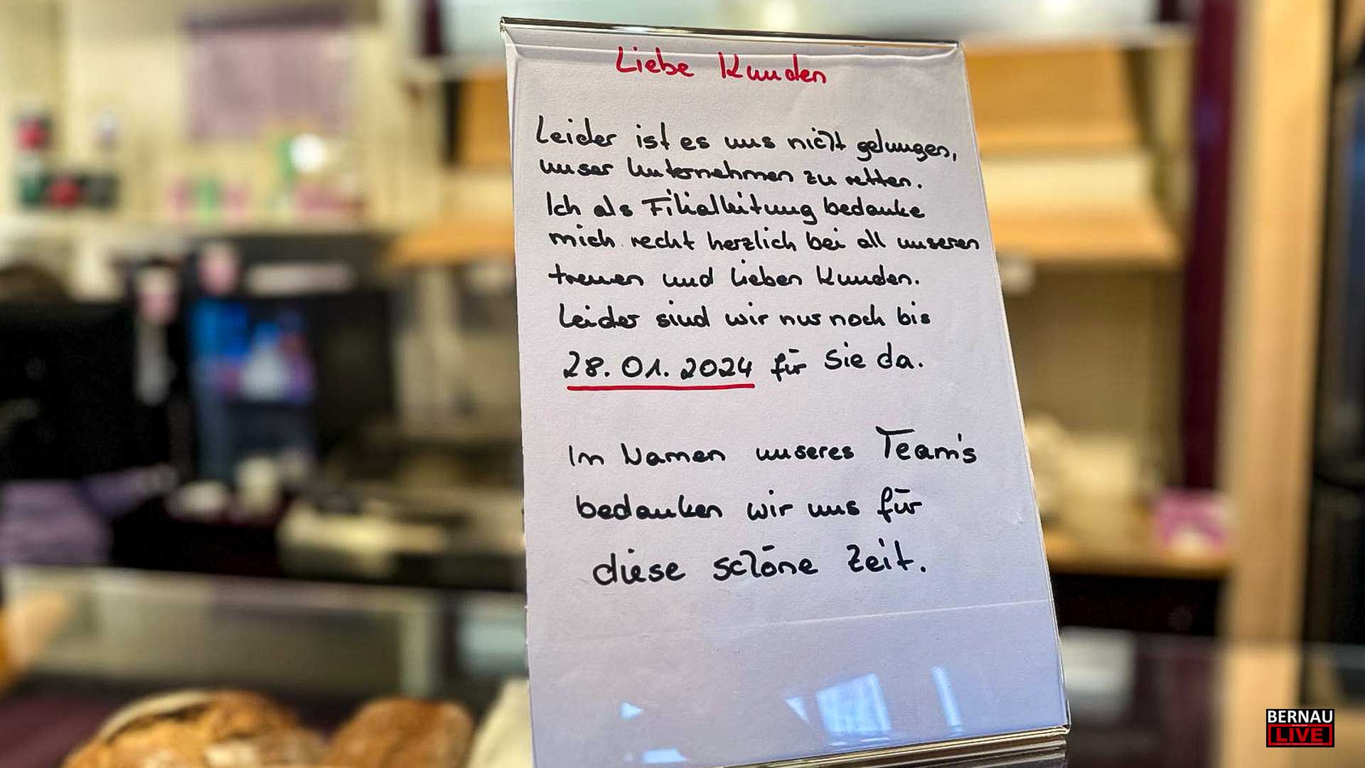 Morgen ist der letzte Tag der »Lila Bäcker« Filialen in Bernau