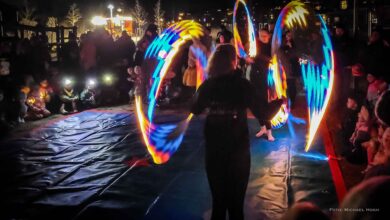 Zahlreiche Familien besuchten den Lampionumzug im Bernauer Panke-Park