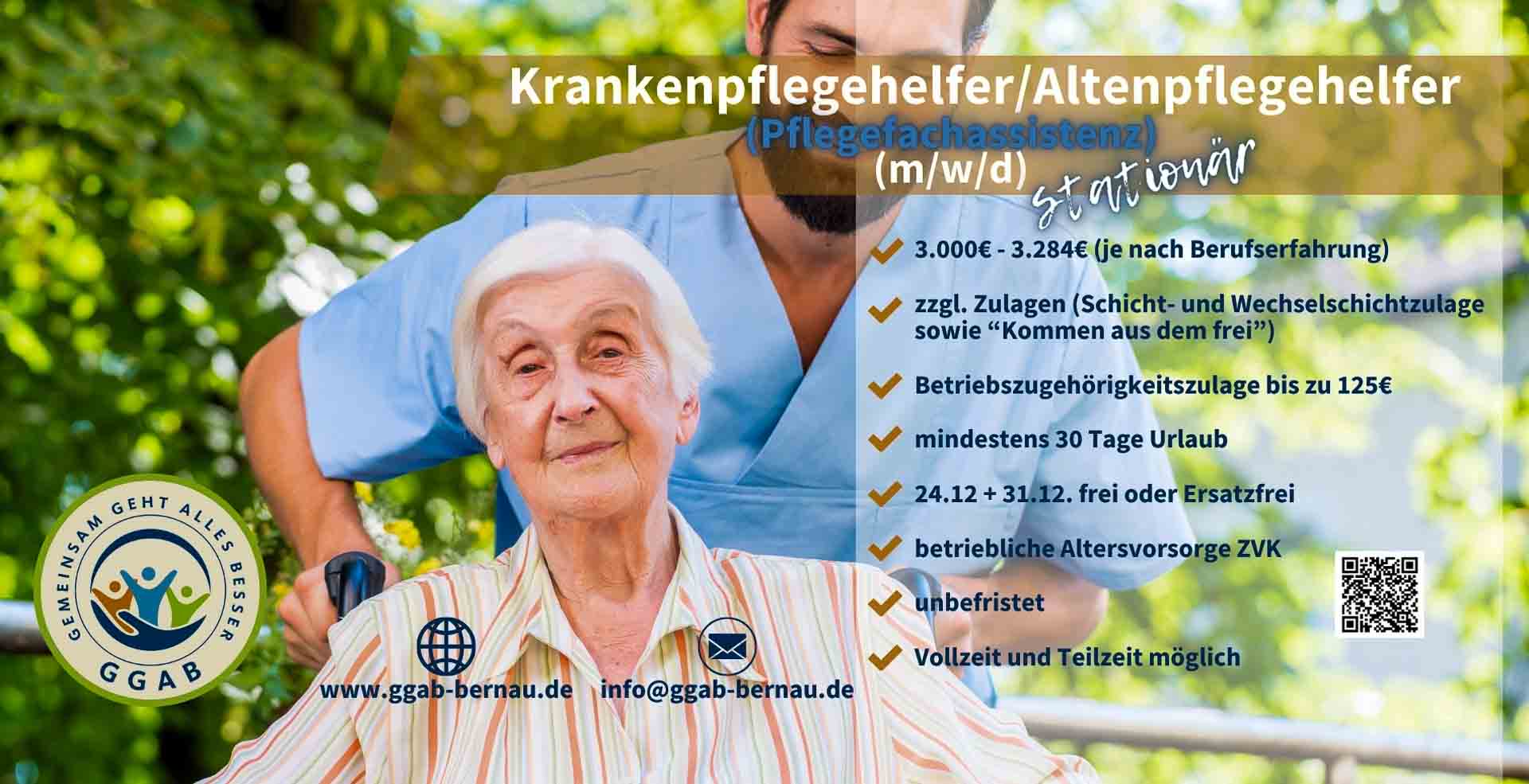 GGAB Bernau: Krankenpflegehelfer/Altenpflegehelfer (m/w/d) gesucht