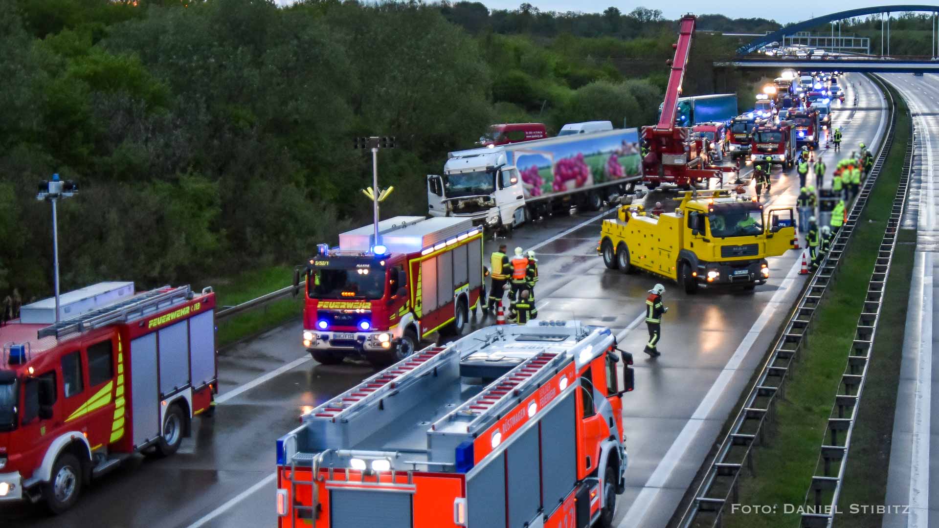 Schwerer Verkehrsunfall auf der A10 Anschlussstelle Hohenschönhausen