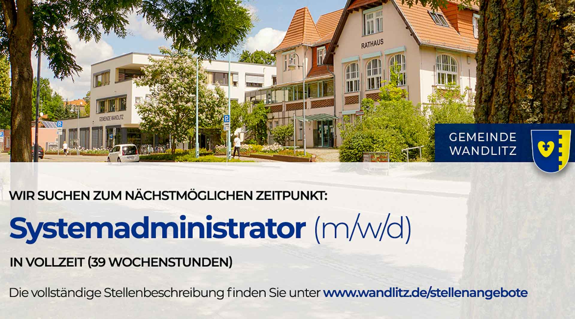 Systemadministrator/in (m/w/d) in der Gemeinde WandlitzSystemadministrator/in (m/w/d) in der Gemeinde Wandlitz