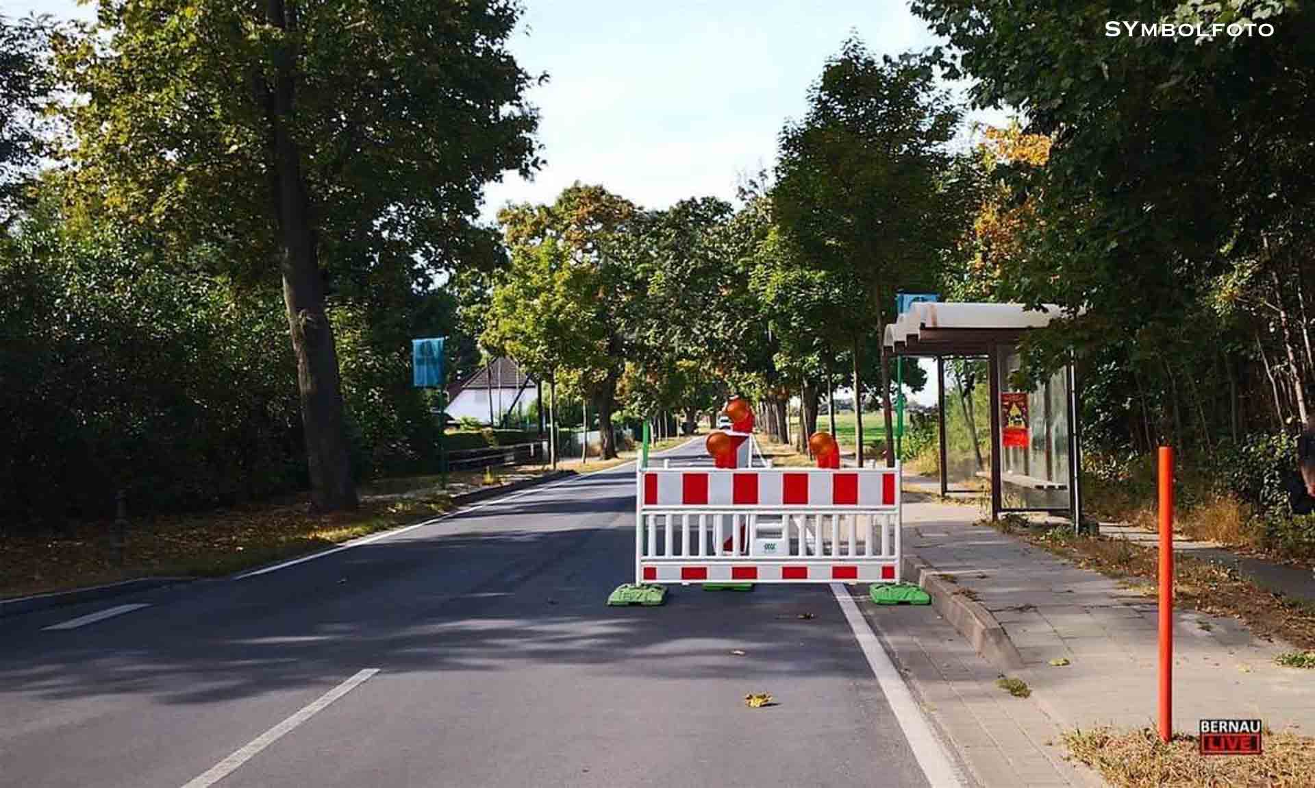 Straßenbauarbeiten und Sperrungen im Bernauer Ortsteil Schönow