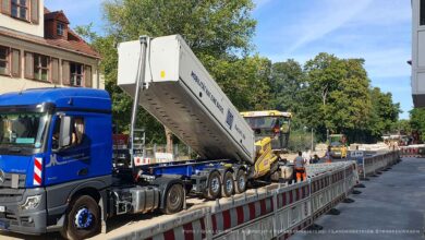 400 Tonnen Asphalt für die August-Bebel-Straße in Bernau