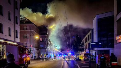 Großbrand im Zentrum von Eberswalde