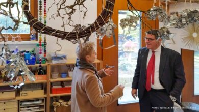 Bürgermeister zu Besuch im Montessori-Kindergarten Bernau
