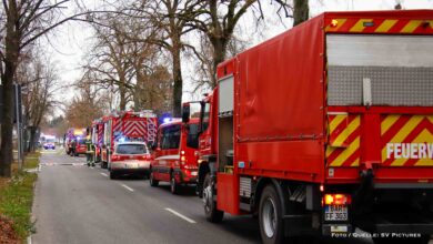 Großeinsatz der Feuerwehren am Morgen in Schönerlinde