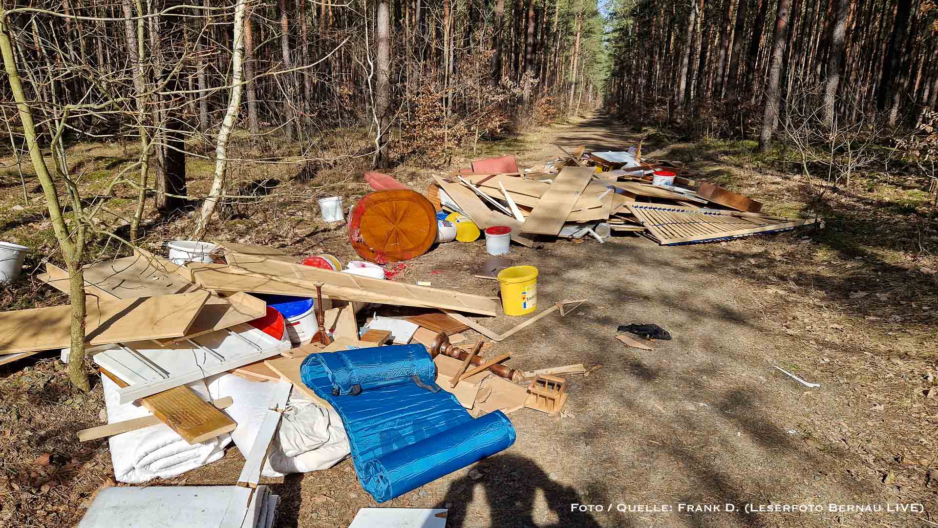 Barnim: Erneut illegale Müllentsorgung im Wald am Gorinsee