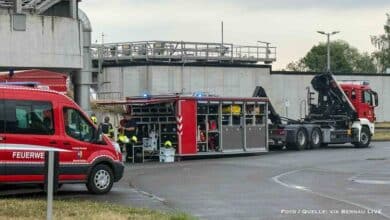Sperrkreis: Großeinsatz der Barnimer Feuerwehren am Klärwerk Schönerlinde